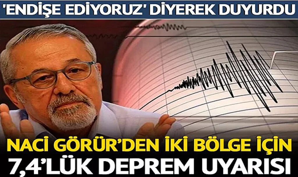 Naci Görür'den iki bölge için 7,4 büyüklüğünde deprem uyarısı! 'Endişe ediyoruz'