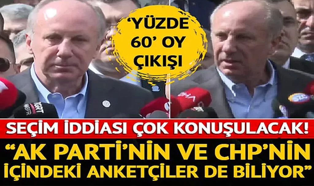 'Seçim 2. tura kalacak' deyip iddialı konuştu! Muharrem İnce'den gündem yaratacak 'yüzde 60 oy' çıkışı: "AK Parti ve CHP'nin içindeki anketçiler de biliyor"
