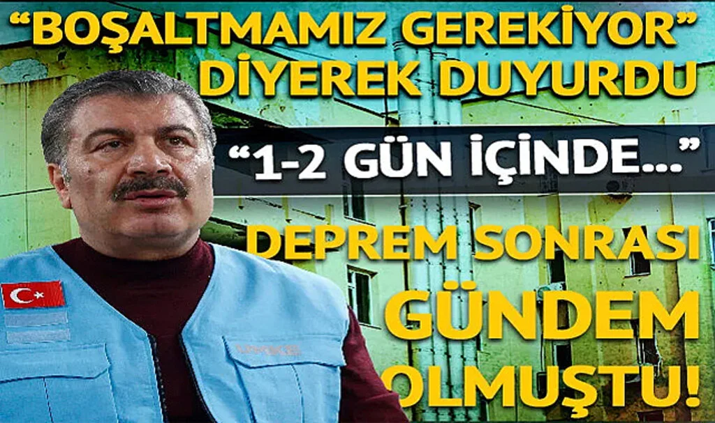 Son dakika | "Boşaltmamız gerekiyor" diyerek duyurdu! Bakan Koca'dan 'Cerrahpaşa ve Çapa' açıklaması! Deprem sonrası hastaneler gündem olmuştu