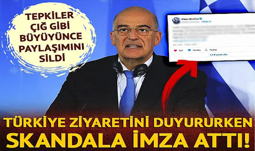 Türkiye ziyaretini duyururken skandala imza attı! Yunan bakan Dendias'a tepki yağınca paylaşımını sildi