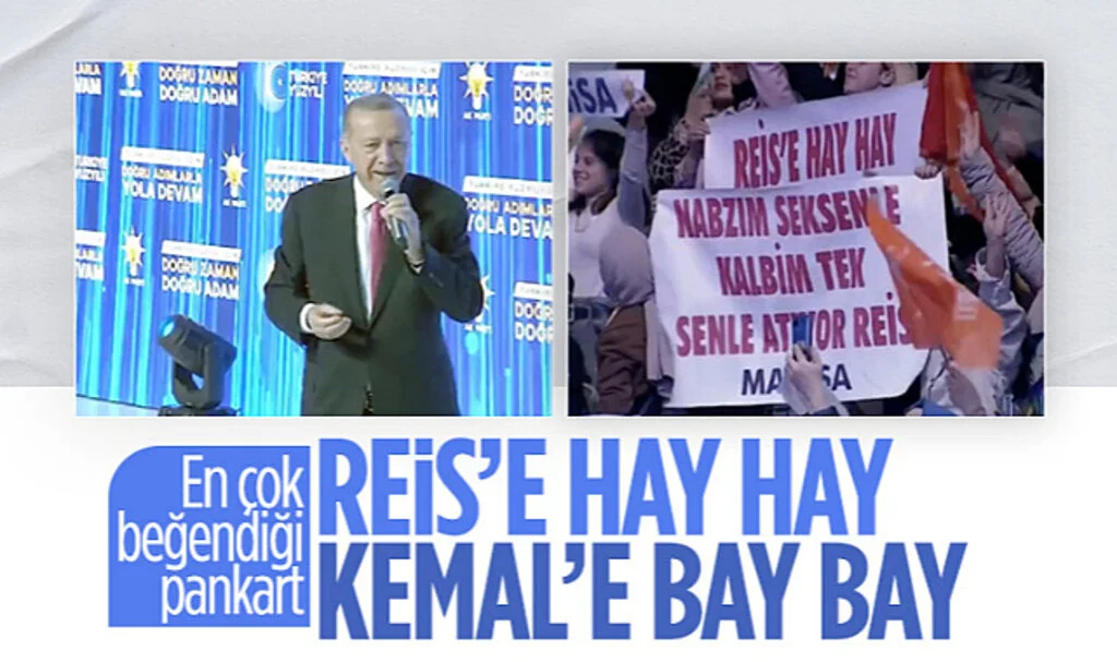 Aday Tanıtım Programında Cumhurbaşkanı Erdoğan'ın Dikkatini Çeken Pankart