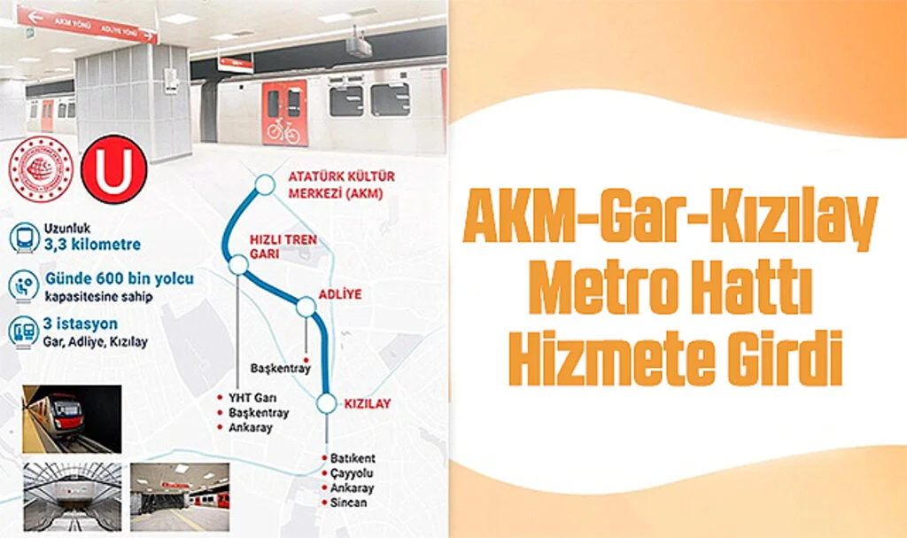 AKM-Gar-Kızılay Metro Hattı Hizmete Girdi