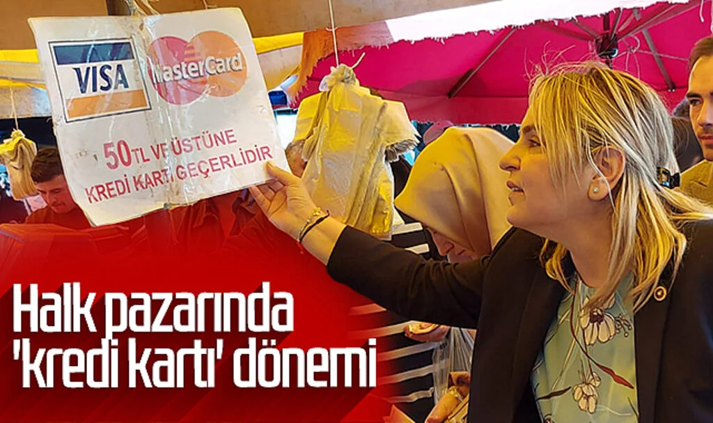 Atakum'da halk pazarında 'kredi kartı' dönemi