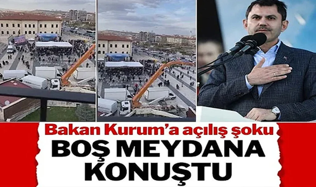 Bakan Kurum’a Sivas’ta Açılış Şoku: Boş Meydana Konuştu