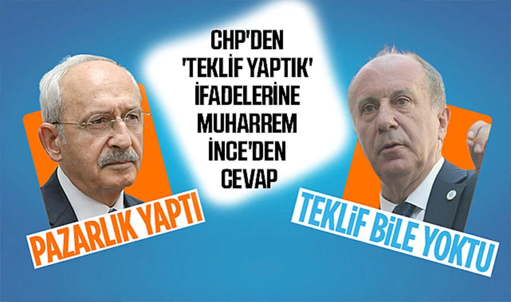 CHP'den 'Teklif Yaptık' İfadelerine Muharrem İnce'den Cevap