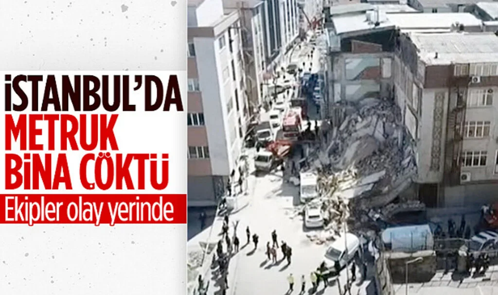Güngören'de Kentsel Dönüşüm Kapsamındaki Boş Bina Çöktü