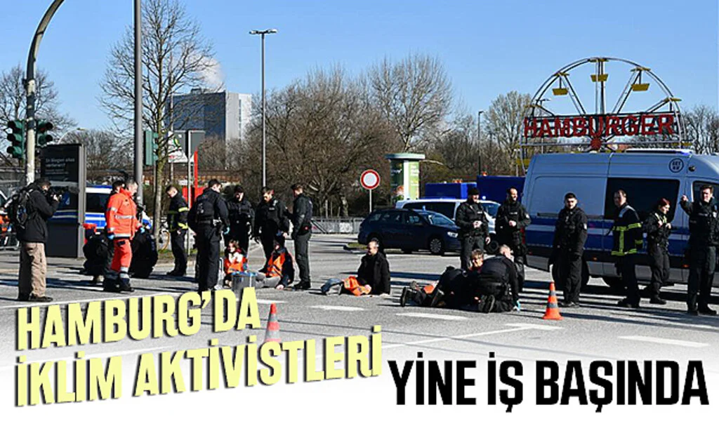 Hamburg’da İklim Aktivistleri, Ellerini Asfalta Yapıştırdı