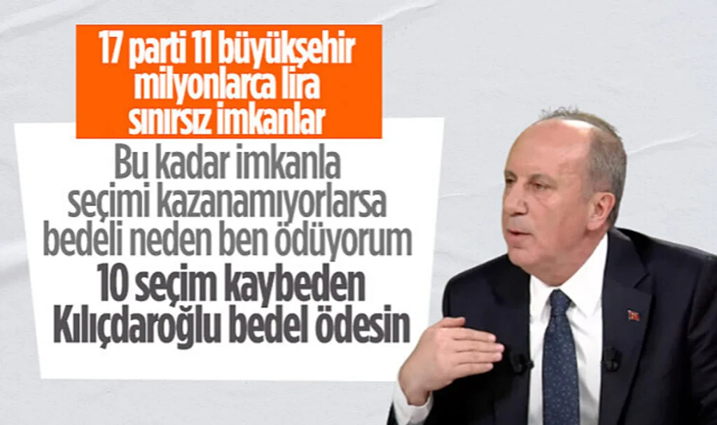 Muharrem İnce: Bu Kadar İmkanla Seçimi Kazanamıyorlarsa Bedeli Kılıçdaroğlu Ödesin