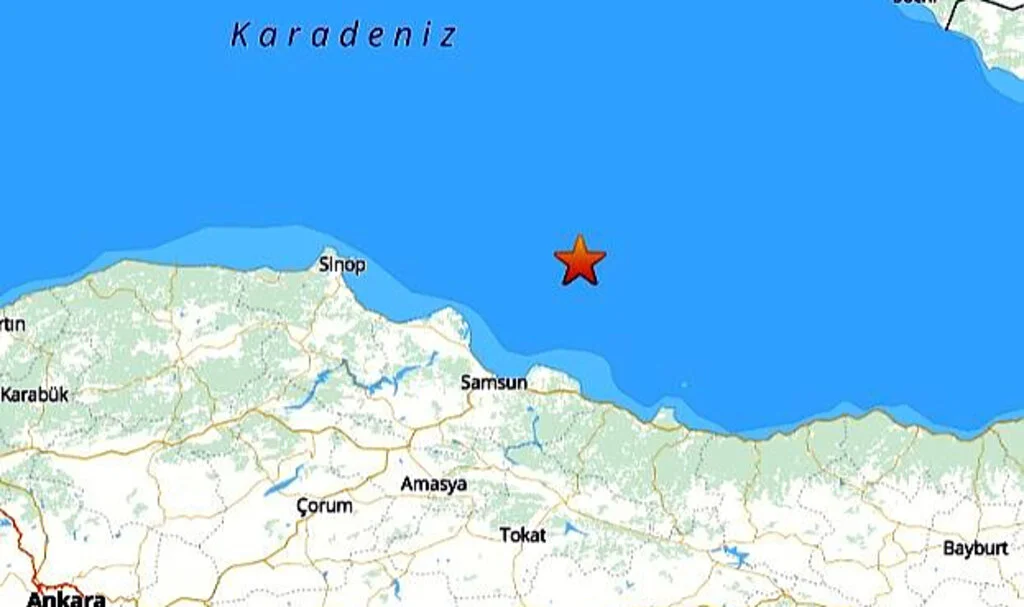 Samsun açıklarında 3.7 büyüklüğünde deprem