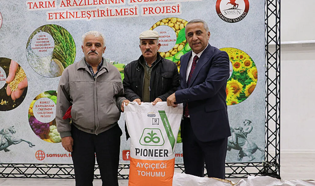 Samsun'da Çiftçilere Yüzde 75'i Hibe Olan Yağlık Ayçiçeği Tohumu Dağıtıldı