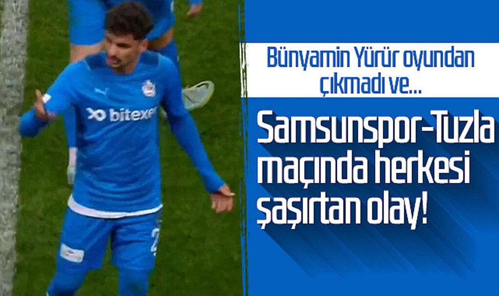 Samsunspor-Tuzla maçında herkesi şaşırtan olay! Bünyamin Yürür oyundan çıkmadı ve...
