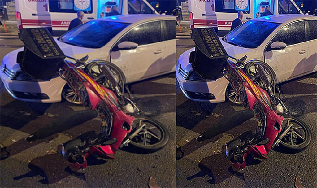 Alaçam'da Otomobille Çarpışan Motosikletin Sürücüsü Yaralandı