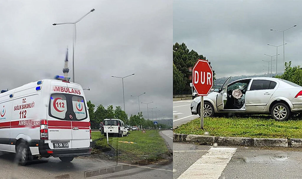 Samsun'da Otomobile ile Hafif Ticari Araç Çarpıştı: 3 Yaralı