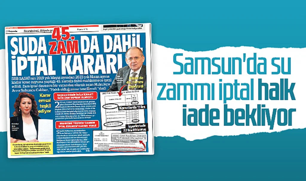 Samsun'da su zammı iptal halk iade bekliyor