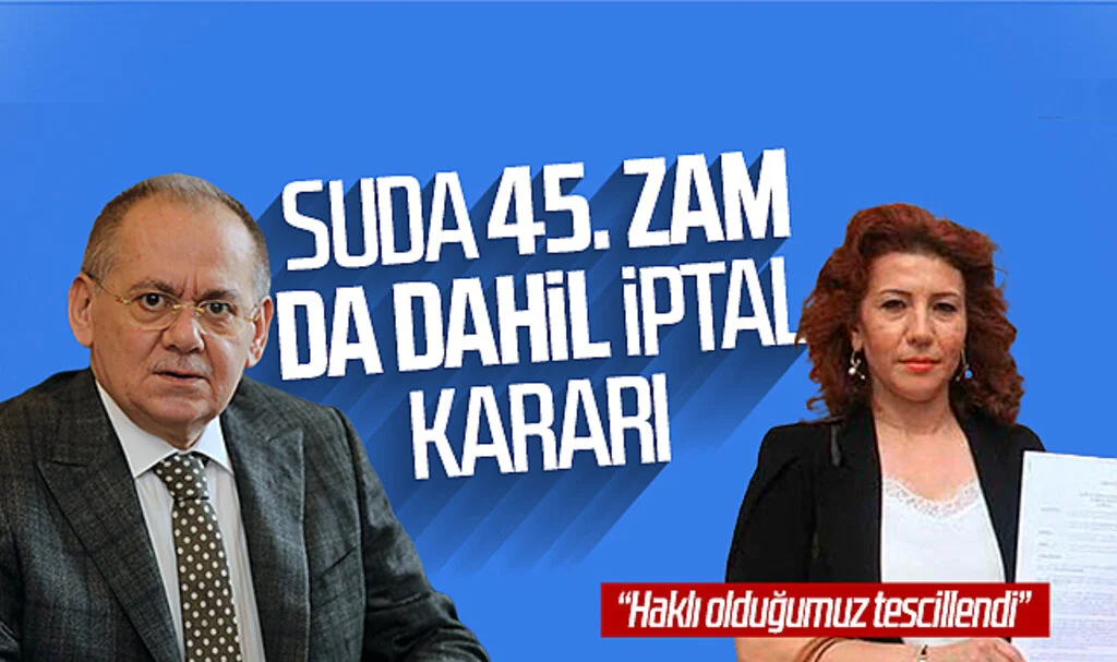 Samsun'da suda 45. zam da dahil iptal kararı