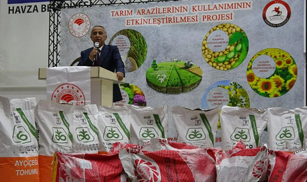 Samsun'da Üreticiye Yağlık Ayçiçeği Tohumluğu Desteği