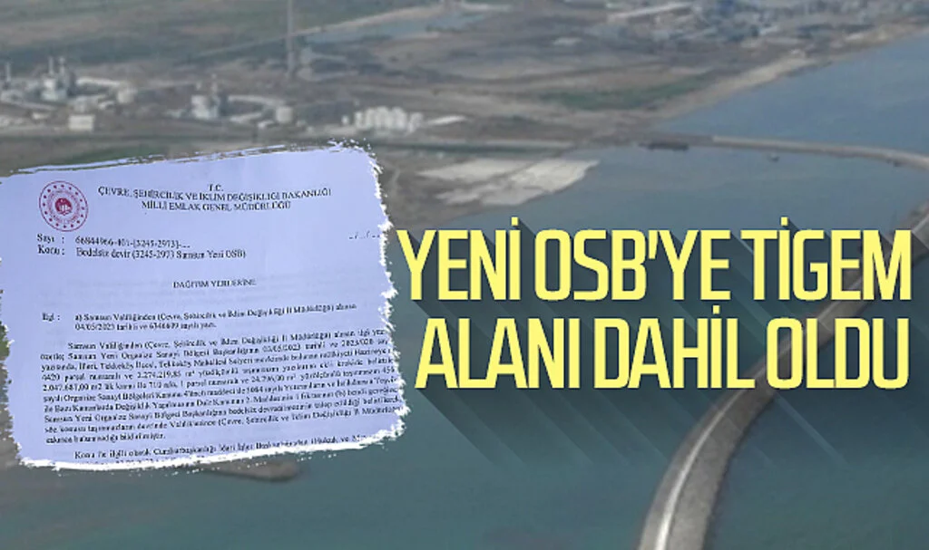 Samsun'da yeni OSB'ye TİGEM alanı dahil oldu