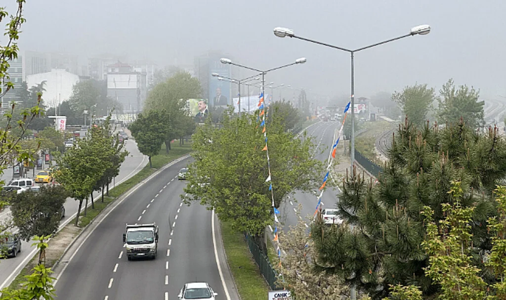 Samsun'u sis kapladı