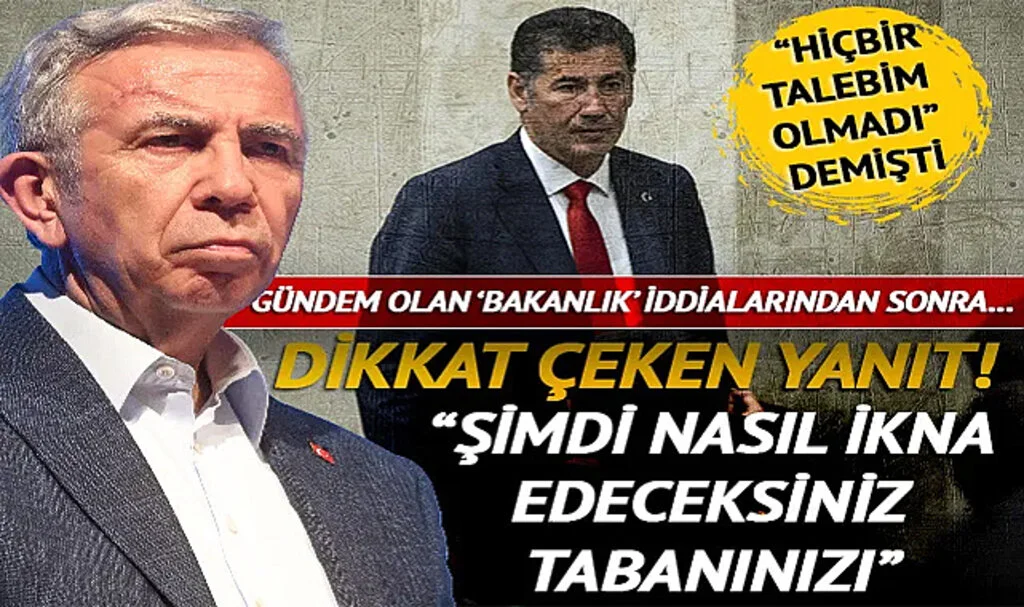'Şimdi Tabanınızı Nasıl İkna Edeceksiniz' Sinan Oğan'ın 'Talebim Olmadı' Açıklamasına Böyle Yanıt Verdi! Mansur Yavaş: Kılıçdaroğlu'ndan 'Makam' Talep Ettiniz