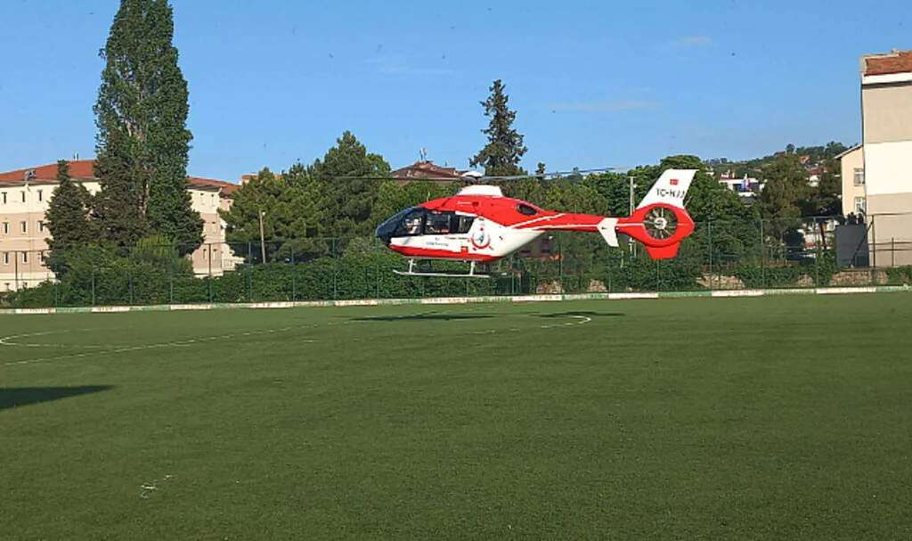Alaçam'da Kalp Krizi Geçiren Hasta İçin Hava Ambulansıyla Samsun'a Götürüldü