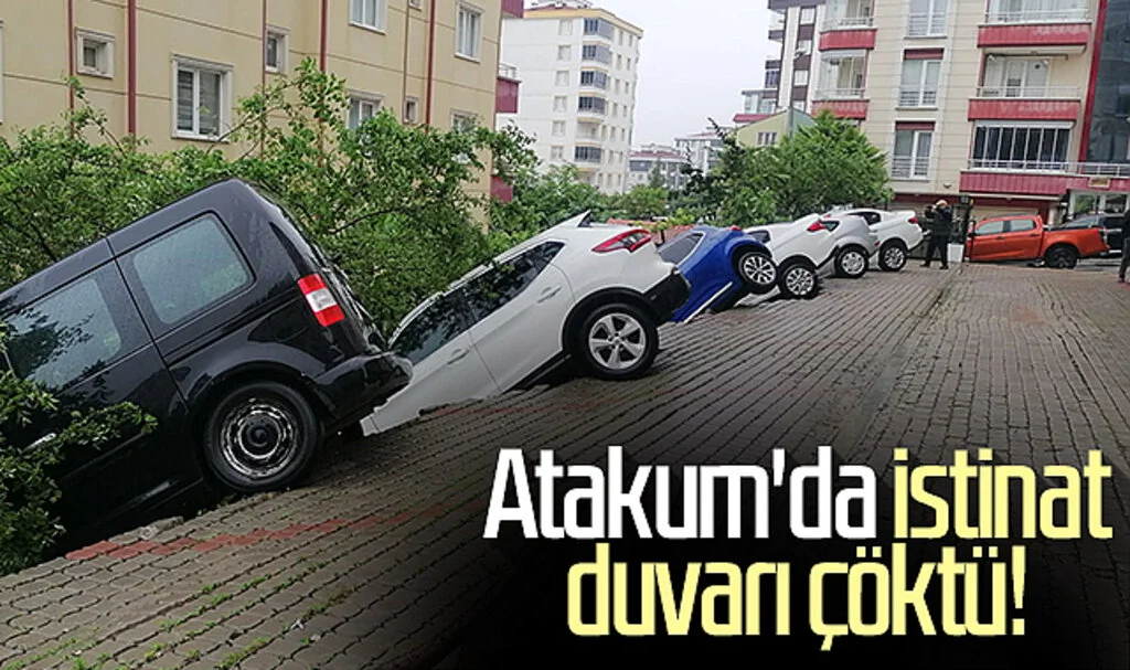 Atakum'da istinat duvarı çöktü!