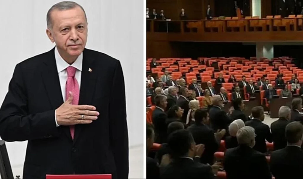 Cumhurbaşkanı Erdoğan TBMM'de Yemin Ederken, Muhalefet Sıraları Ne Ayağa Kalktı Ne De Alkışladı