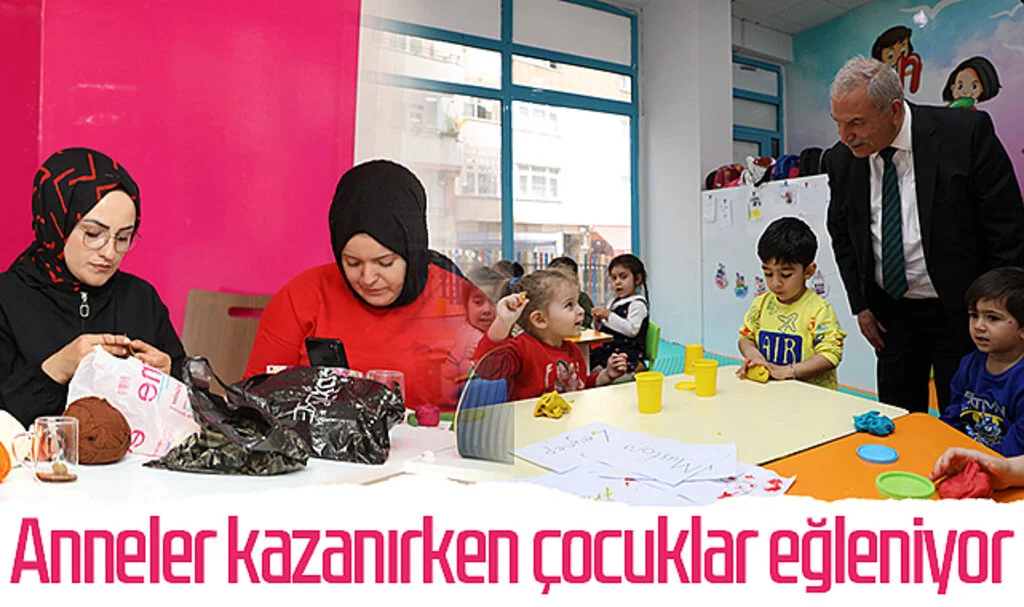 İlkadım'da anneler kazanırken çocuklar eğleniyor