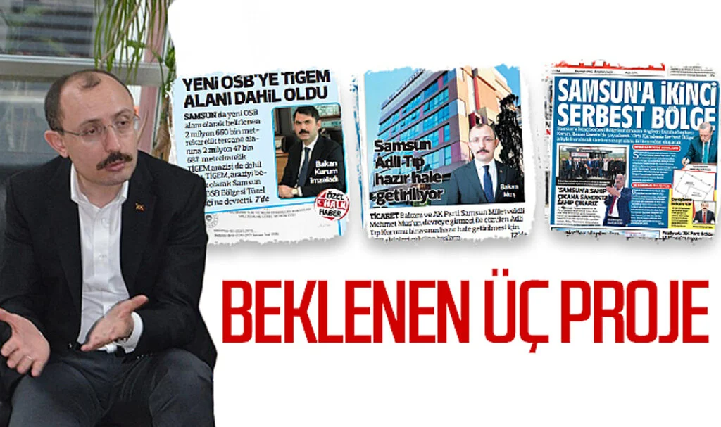 Samsun'da beklenen üç proje