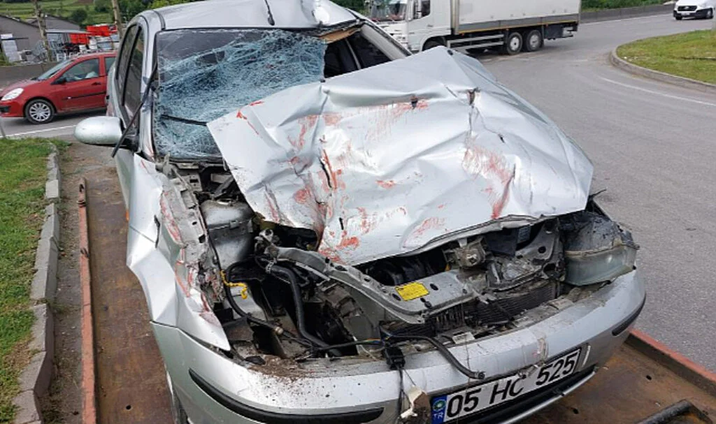 Samsun'da Otomobil Kamyona Çarptı: 1 Yaralı