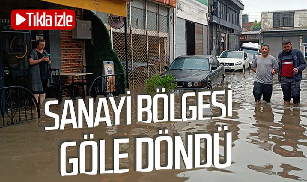 Samsun'da sanayi bölgesi göle döndü! Tıkla izle...