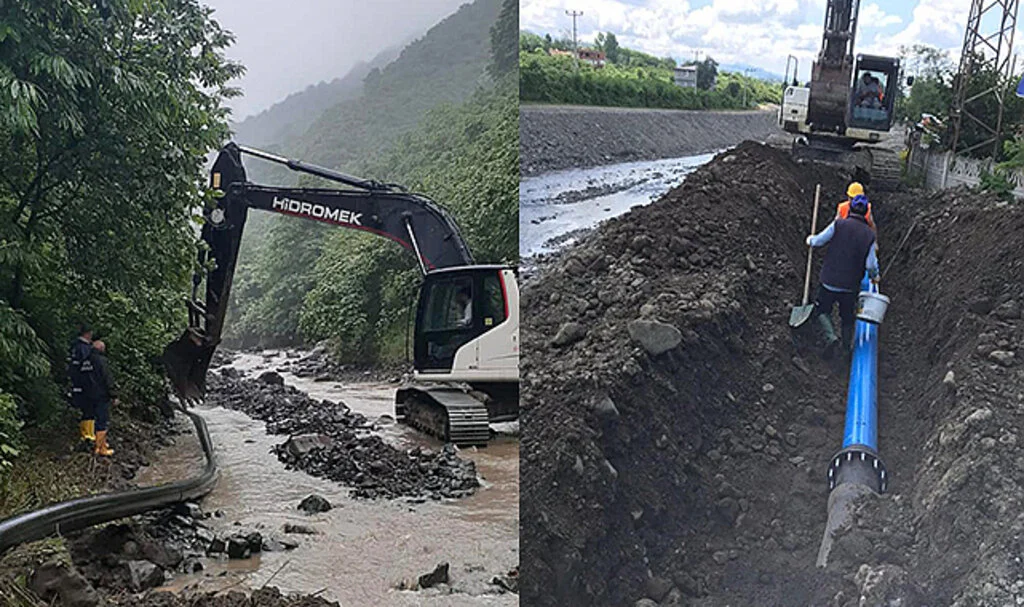 Terme'de Selde Zarar Gören İçme Suyu Şebekesinin Onarımı Tamamlandı