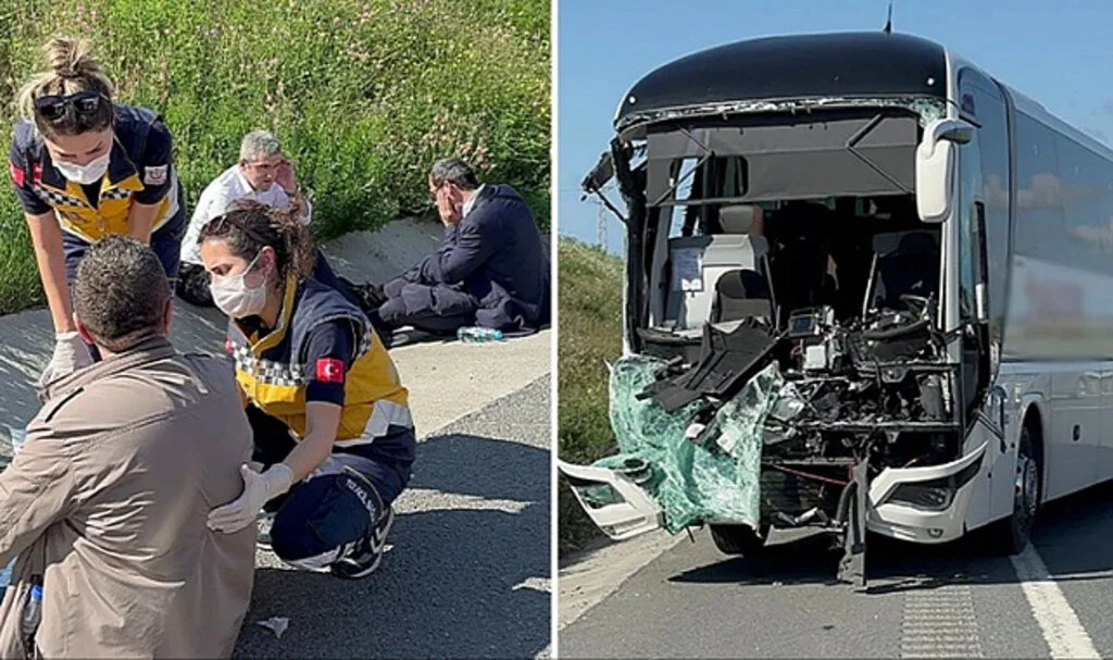 THY İşçi Servisi ile Kamyon Çarpıştı: 20'den Fazla Yaralı