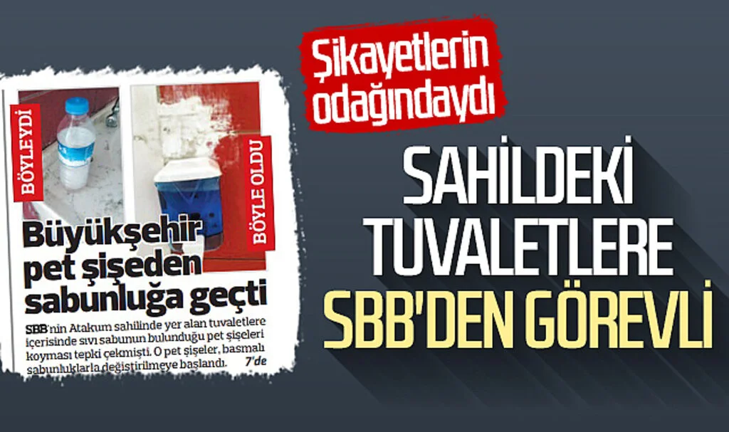 Atakum sahilindeki tuvaletlere Samsun Büyükşehir Belediyesi'nden görevli