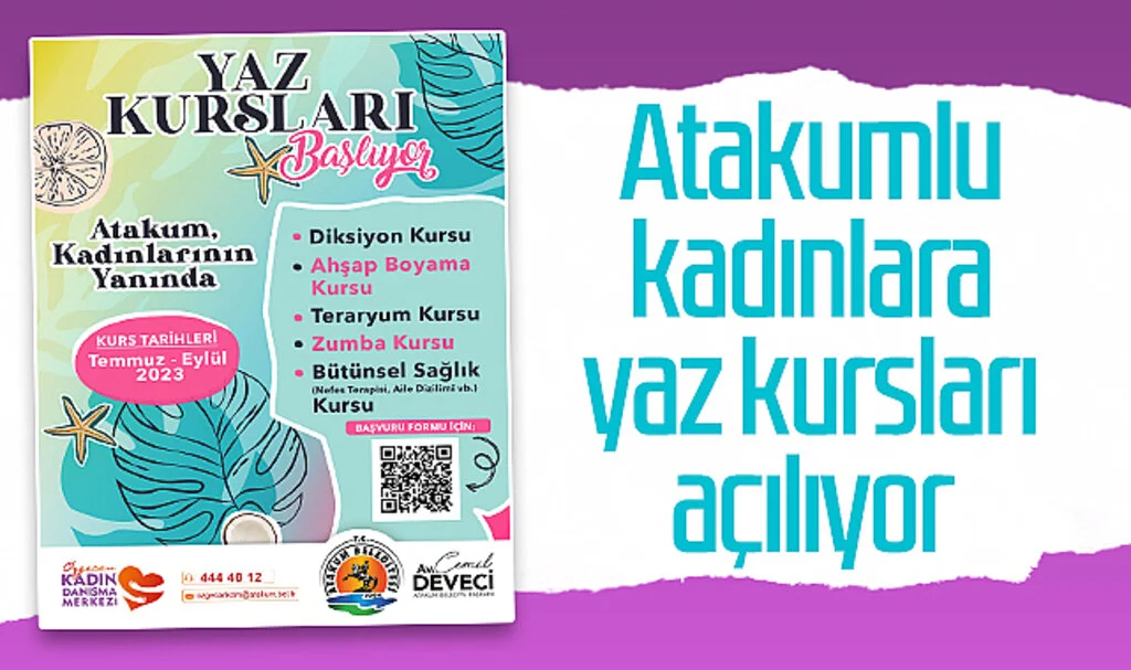 Atakumlu kadınlara yaz kursları açılıyor
