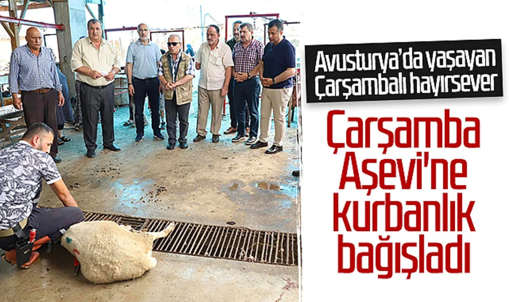 Avusturya’da yaşayan Çarşambalı hayırsever, Çarşamba Aşevi'ne kurbanlık bağışladı