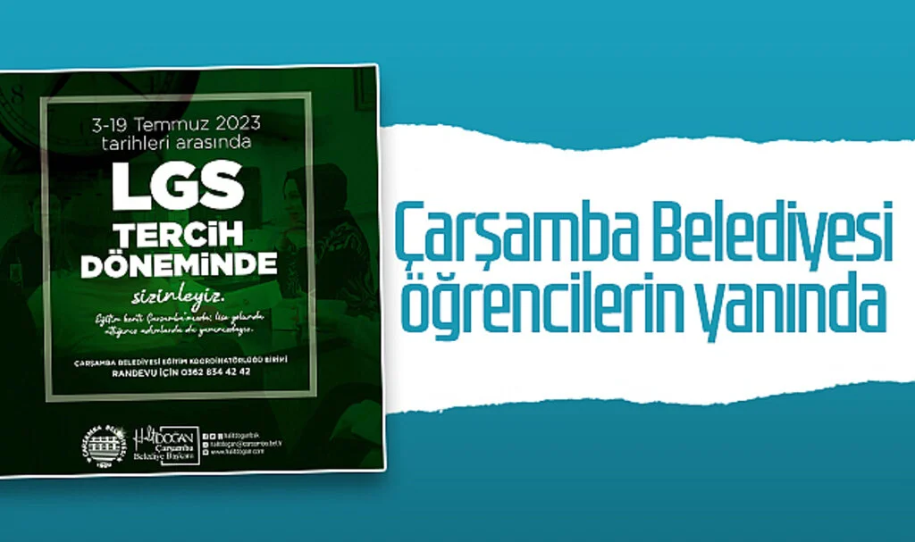 Çarşamba Belediyesi  öğrencilerin yanında