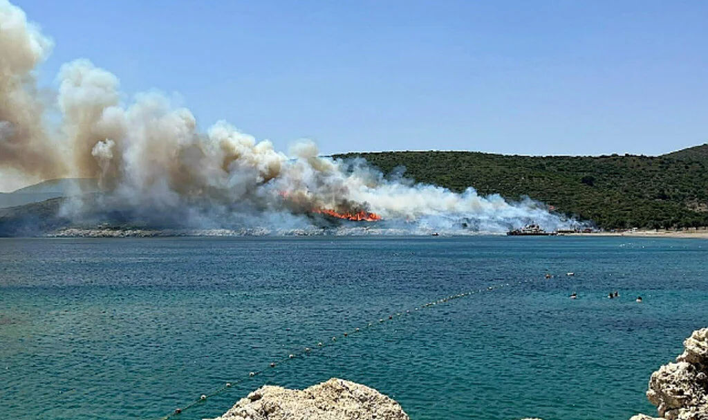 Milas-Bodrum Havalimanı Yakınlarındaki Yangın İki Mahalleyi Tehdit Ediyor