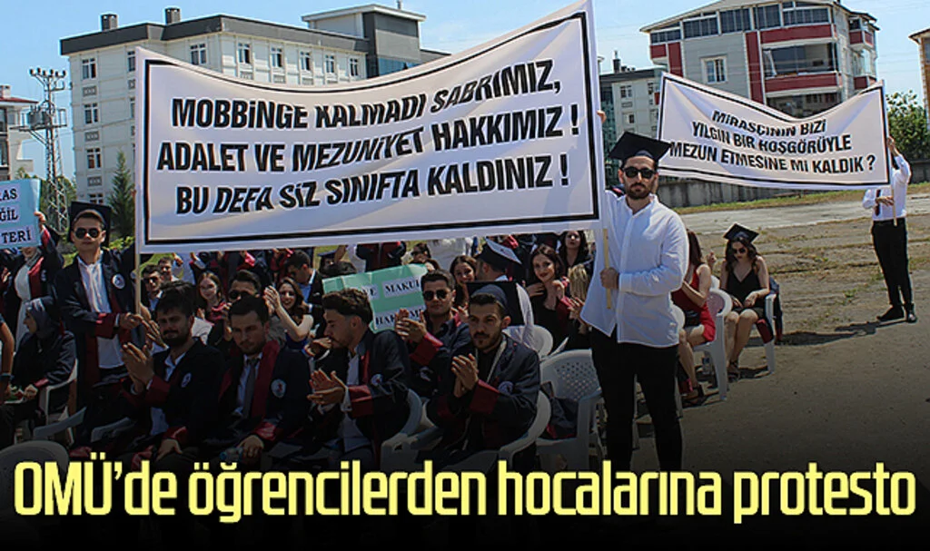 OMÜ'de öğrencilerden hocalarına protesto