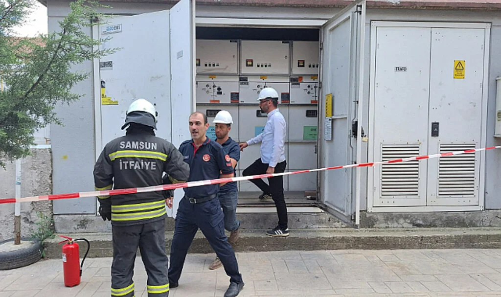 Samsun Bafra'da Elektrik Trafoda Patlama Meydana Geldi