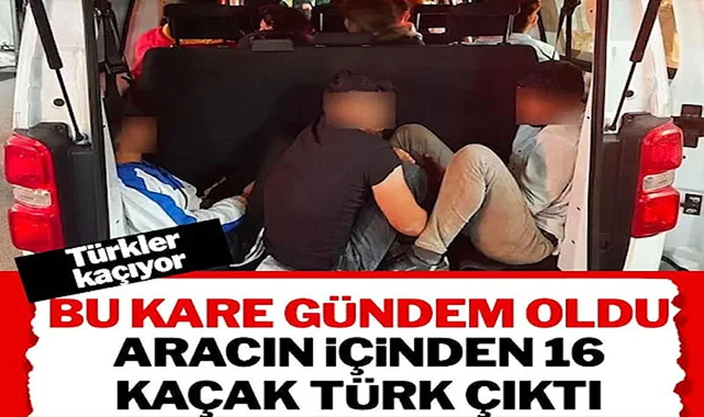 Almanlar Şaştı: Araçtan 16 Kaçak Türk Çıktı