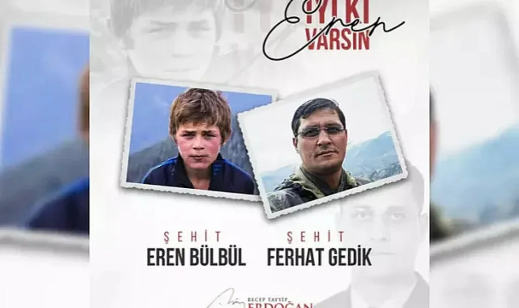 Cumhurbaşkanı Erdoğan'dan Eren Bülbül ve Ferhat Gedik Paylaşımı