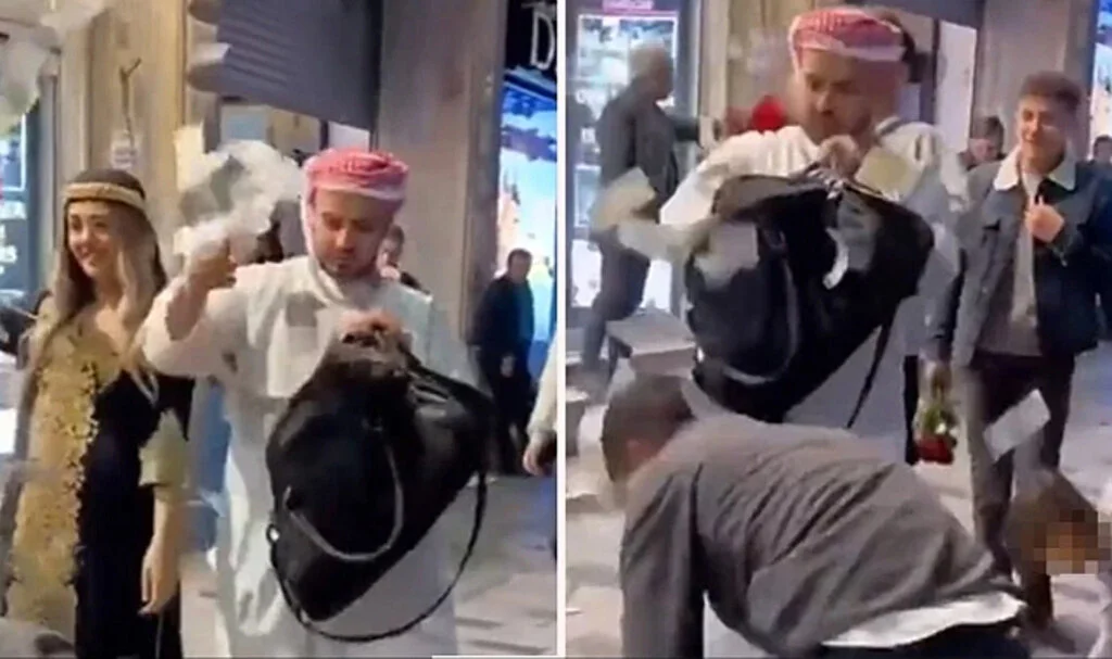 Görüntüler Yine Taksim'den! Bu Kez Onlyfansçılar Değil Araplar Para Saçtı