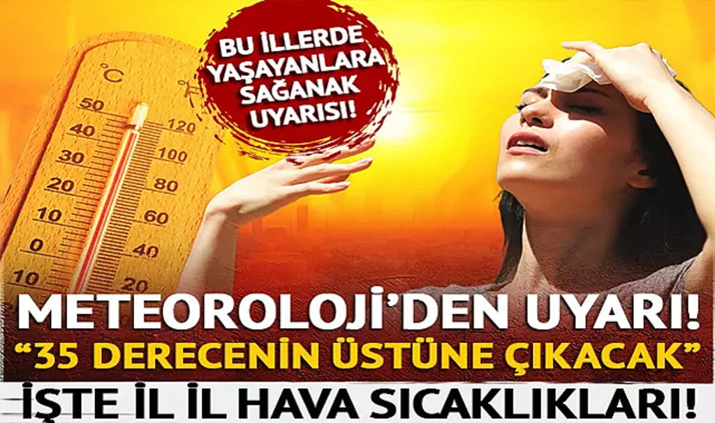 Meteoroloji Uyardı! Bugün Bu İllerdeki Sıcaklıklar 35 Dereceyi Aşacak... 3 bölgemiz için sağanak uyarısı!