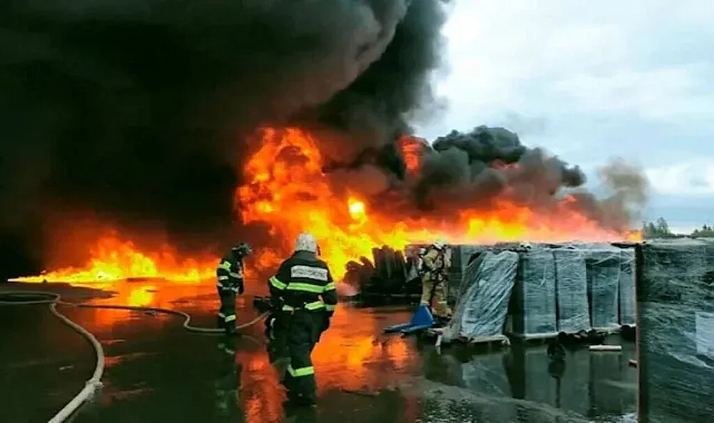 Rusya’da Gübre Deposunda Yangın Çıktı