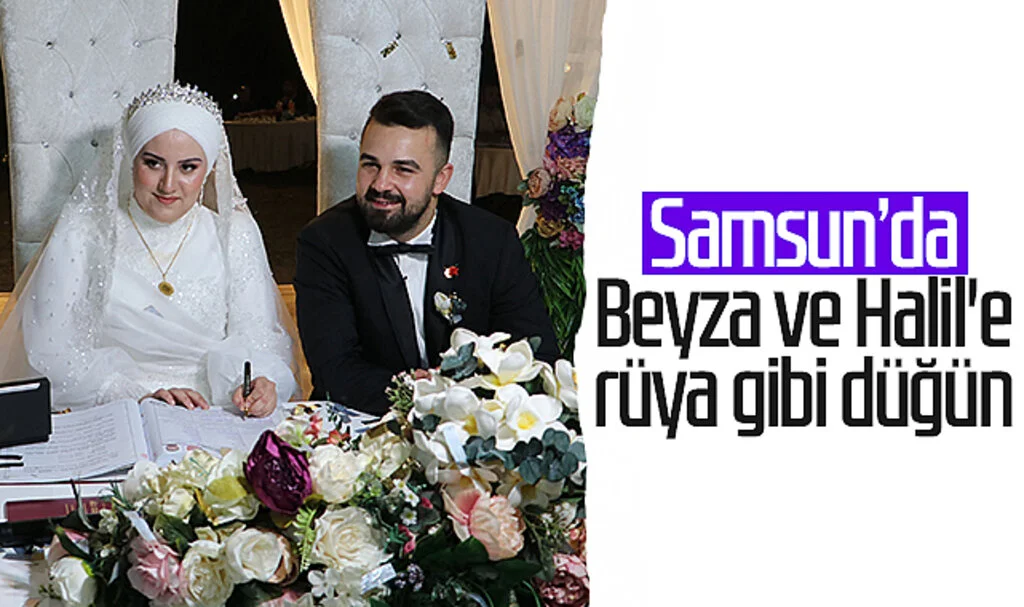 Samsun'da Beyza ve Halil'e rüya gibi düğün