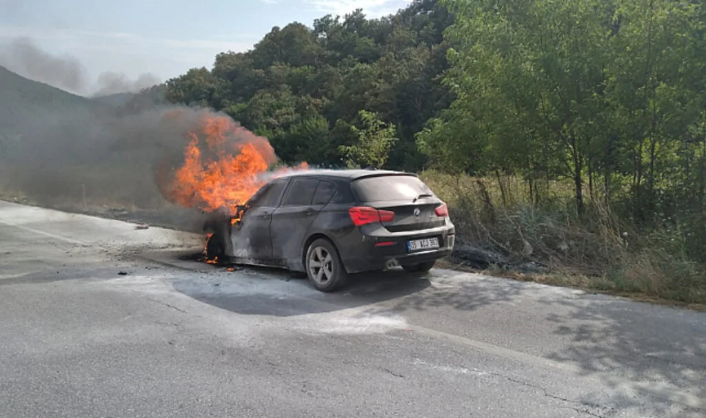 Samsun'da Seyir Halindeki Araç Kül Oldu