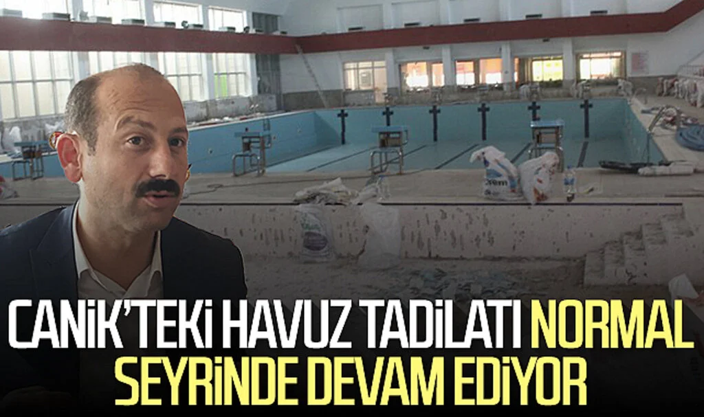 Canik 19 Mayıs Yüzme Havuzu'nda tadilat normal seyrinde devam ediyor