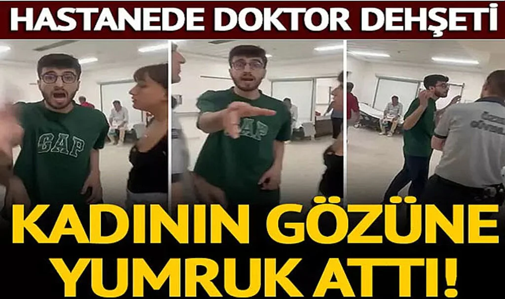 Hastanede Doktor Dehşeti Kamerada! Kadının Gözüne Yumruk Attı