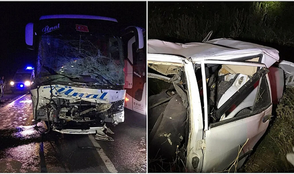 Kayseri'de dehşet dolu kaza! Otobüs ile otomobil çarpıştı! 2 ölü, 20 yaralı