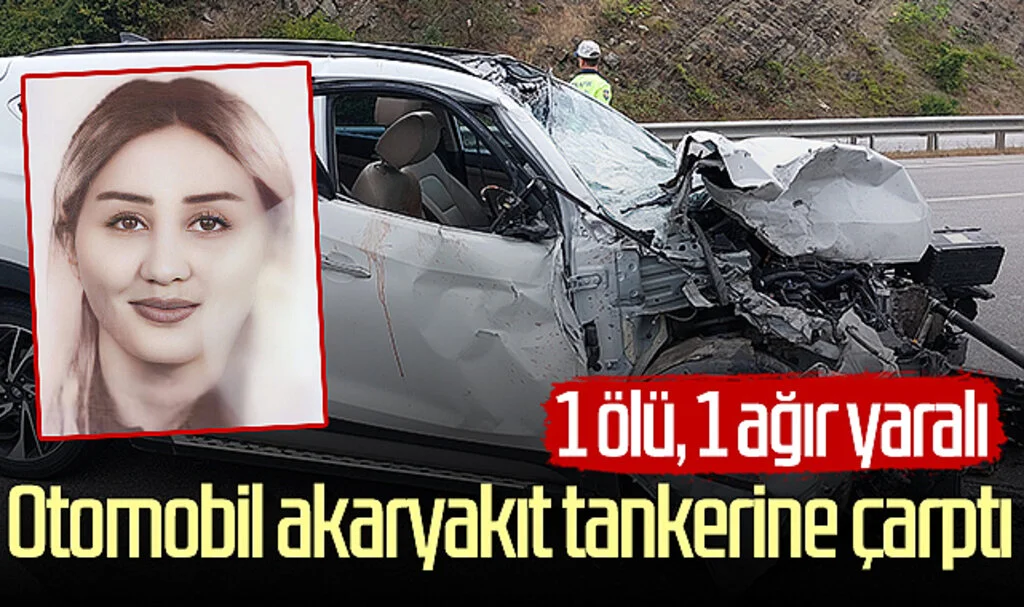 Samsun'da otomobil akaryakıt tankerine çarptı: 1 ölü, 1 ağır yaralı